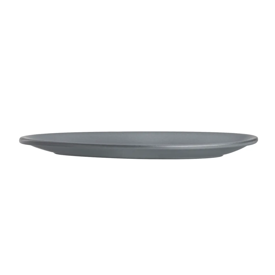 Steelite A941P128 China Platter, 13-1/2" x 9" Oval, Denali Matte Gray, Anfora Design - 6/Case