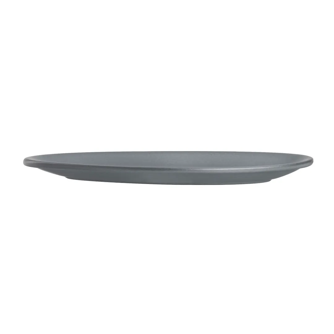 Steelite A941P129 - Oval Anfora Platter, 8" x 6" Denali Matte Gray, China - 1 Dozen