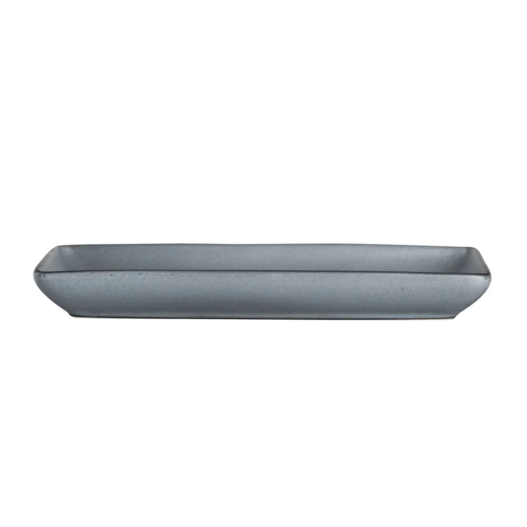Steelite A941P184 - Rectangular China Platter, Anfora Design, 10" x 6", Denali Matte Gray - 1 Dozen