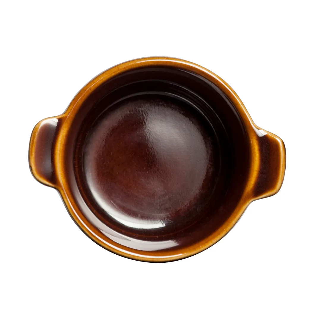 Steelite B008P130 - 9-3/4 oz Caramel Glaze Double-Handle Bowl, 2-3/8" H x 4" D, China, - 1 Dozen