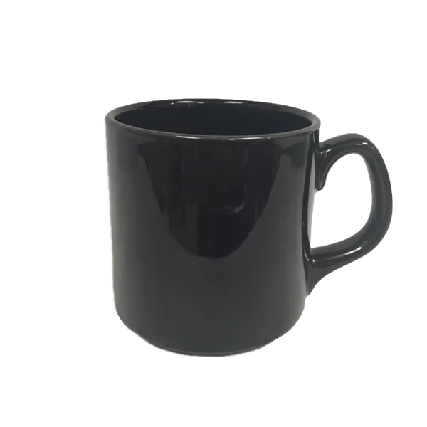Steelite DCI118BK - Black Ceramic Mug, 12‑13 Oz, 3‑3/8" Dia x 3‑1/2" H, Oven Safe - 1 Dozen