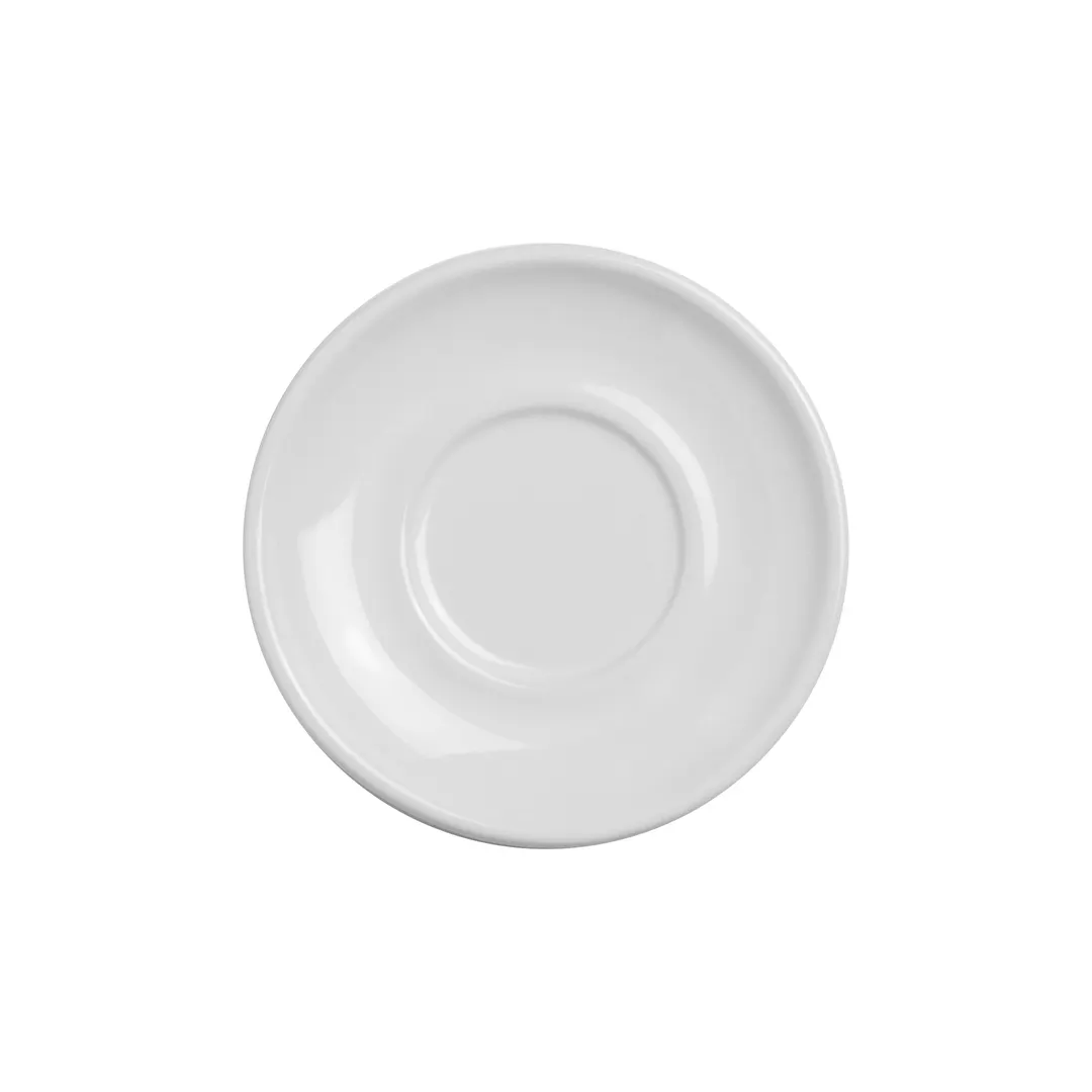 Steelite DCI128UW Espresso Saucer, 4.5" Round White Ceramic Oven & Microwave Safe - 1 Dozen