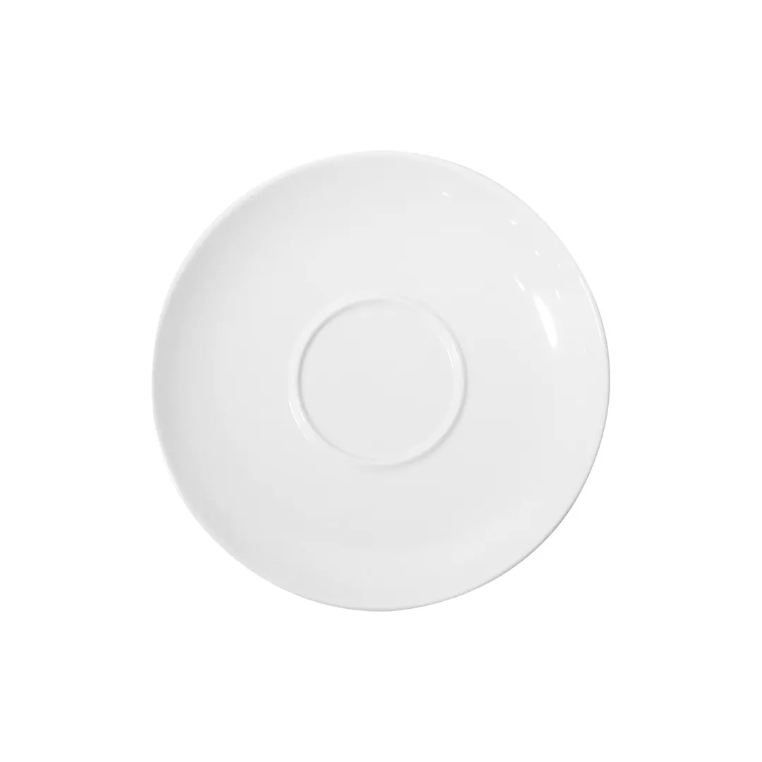 Steelite DCI143UW - White Ceramic Saucer, 6-3/4" Dia x 1-1/16" H, Oven/MW Safe, Lead-Free - 1 Dozen