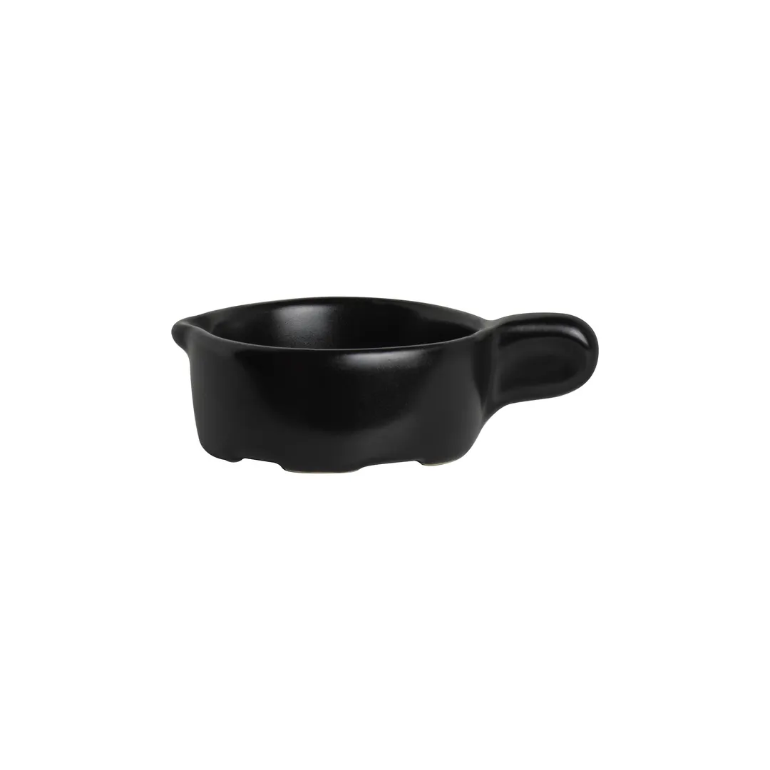 Steelite DCI174MB Butter Warmer, 3 oz, 5.25" L x 3.75" W x 1.5" H, Matte Black, Oven/MW Safe - 1 Dozen