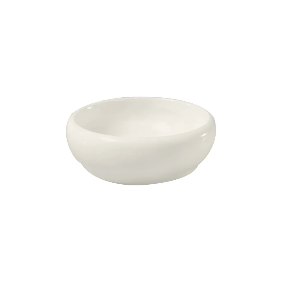 Steelite DCI19SW - 4" White Ceramic Salsa Bowl, 4 oz, 4" Dia x 1¼" H, Oven Safe - 1 Dozen