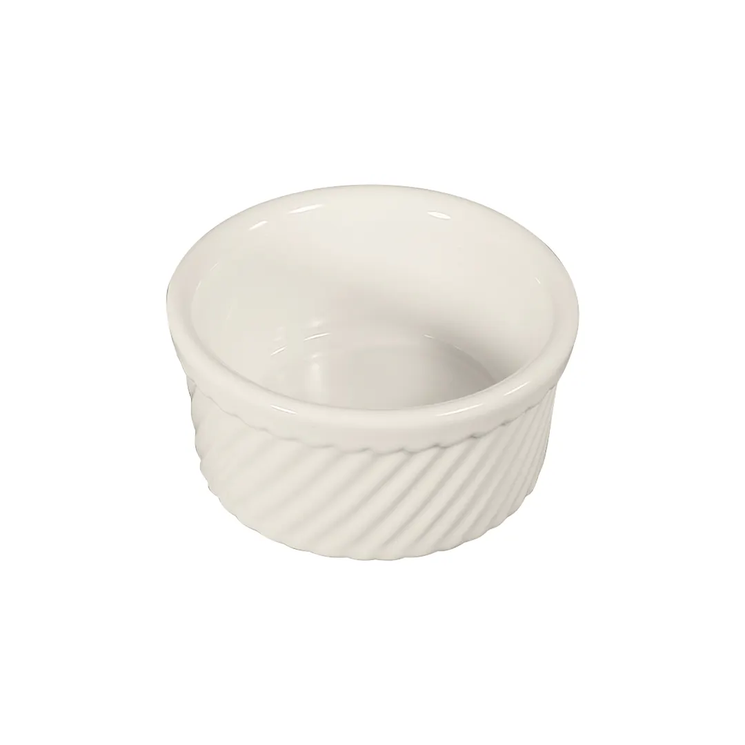 Steelite DCI501W - 16 Oz Ceramic Souffle Ramekin, 5" Dia x 2¼" H, Oven & Microwave Safe - 1 Dozen