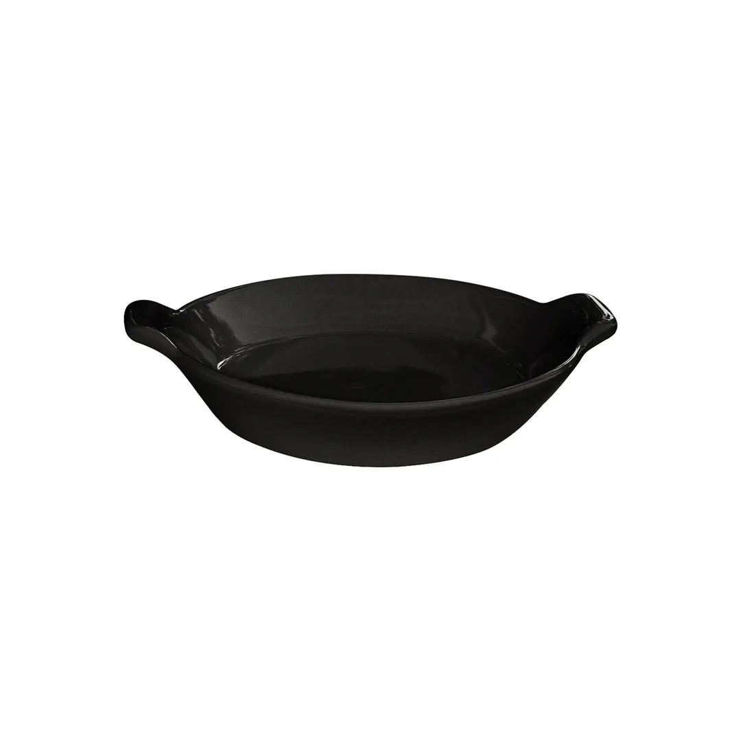 Steelite DCI615BK - 16 oz Black Ceramic Pasta Bowl, 8" Dia x 1½" H, Oven/Microwave Safe - 1 Dozen