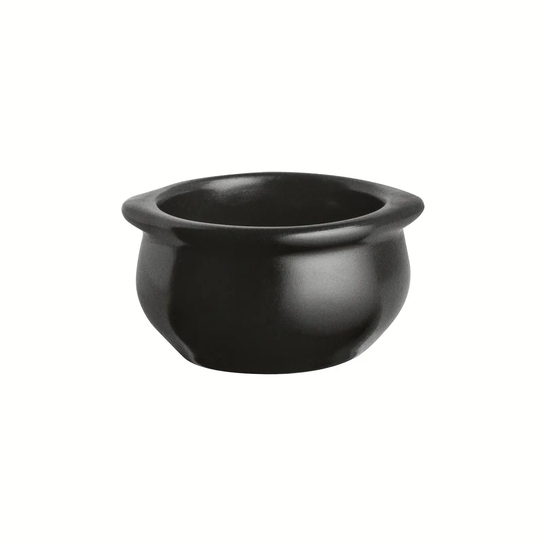 Steelite DCI746MB Bowl, 15 oz 4¾" Dia x 2⅝" H Black Ceramic Handle, Oven‑Microwave Safe - 1 Dozen