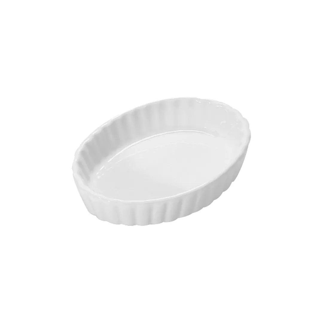 Steelite DCI825UW - White Oval 5 oz Dess Dish Ceramic 5-1/4" L x 4" W x 1-1/8" H O/M Safe - 1 Dozen