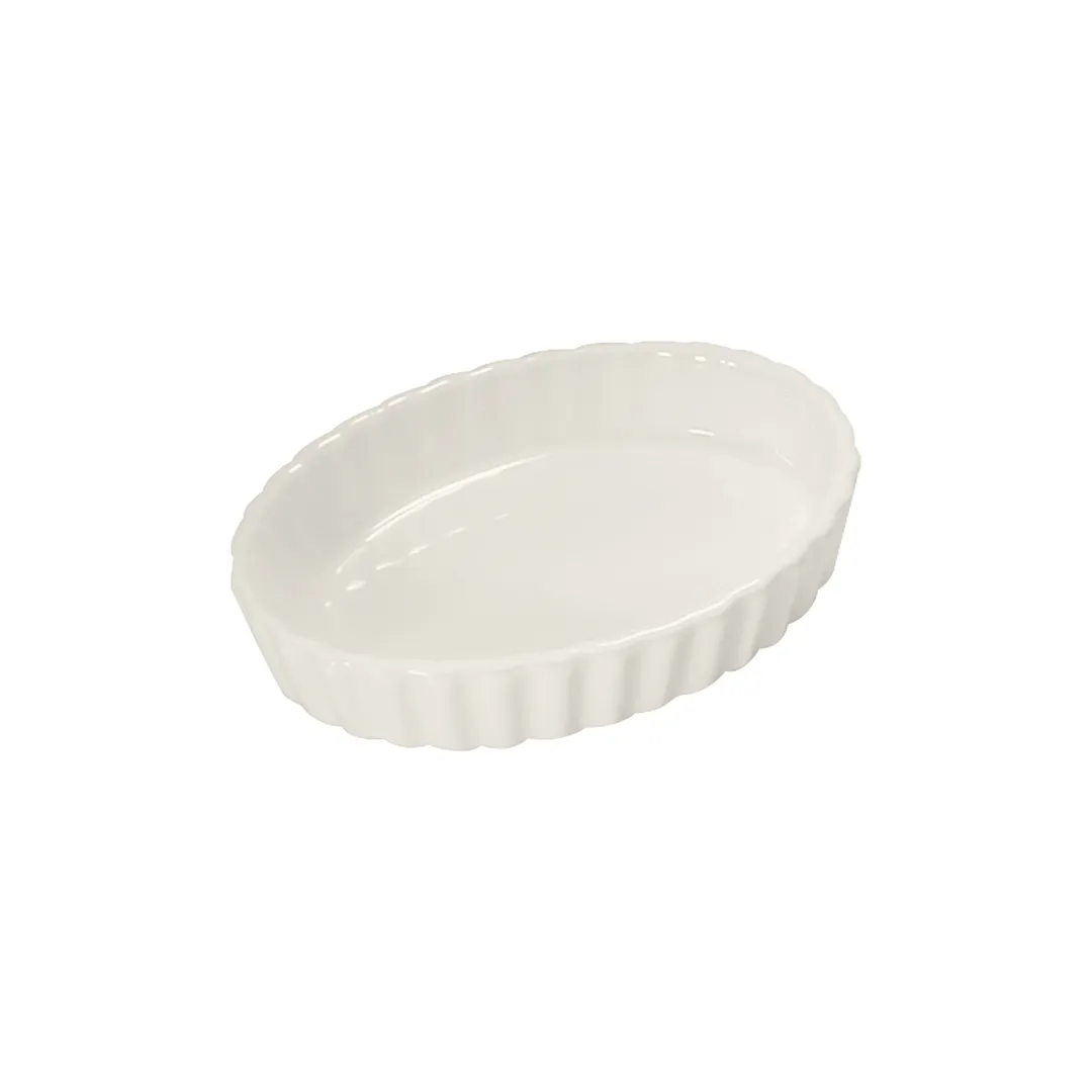 Steelite DCI835W - 6 Oz Oval Ceramic Creme Brulee Dish 5"x4"x7/8" Oven/Microwave Safe - 1 Dozen