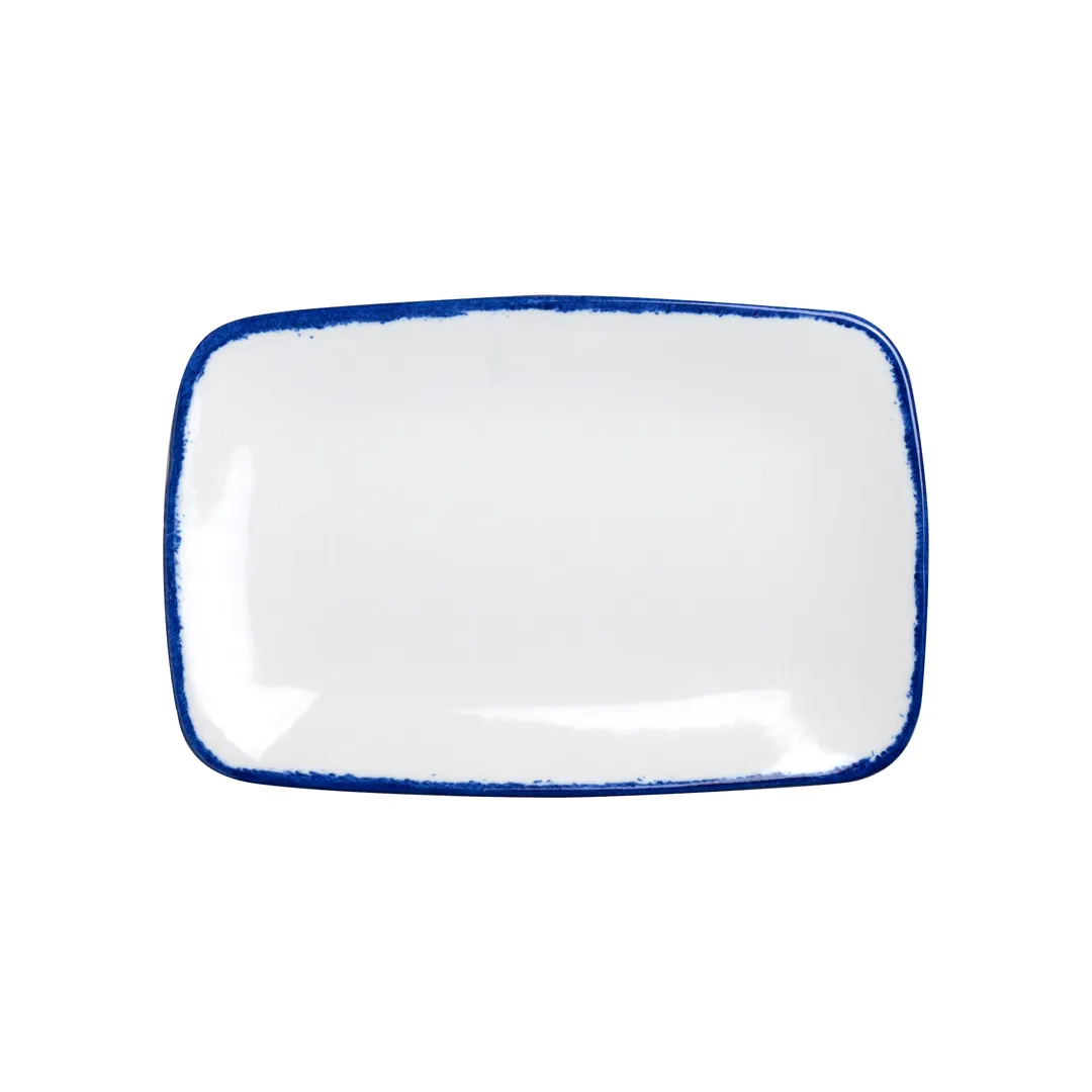 Steelite DCI896CBDUW - Rect Ceramic Platter 9½" x 6¼" Oven/MW Lead‑Free Dapple/Ultra White - 1 Dozen