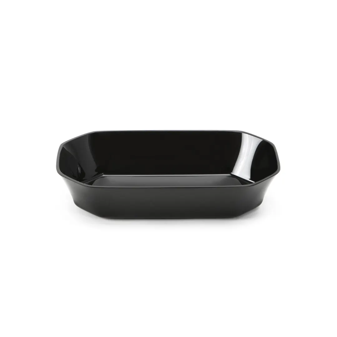 Steelite DFBCC10610 - 1.5 Qt Acrylic Plastic Bowl, Cut‑Corner, 10" x 6" x 2", Black - 6/Case