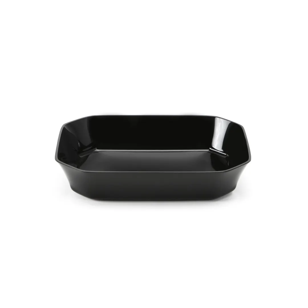 Steelite DFBCC10810 - 2 Qt Rectangular Acrylic Plastic Bowl, Black, 10" W x 8" D x 2" H - 6/Case