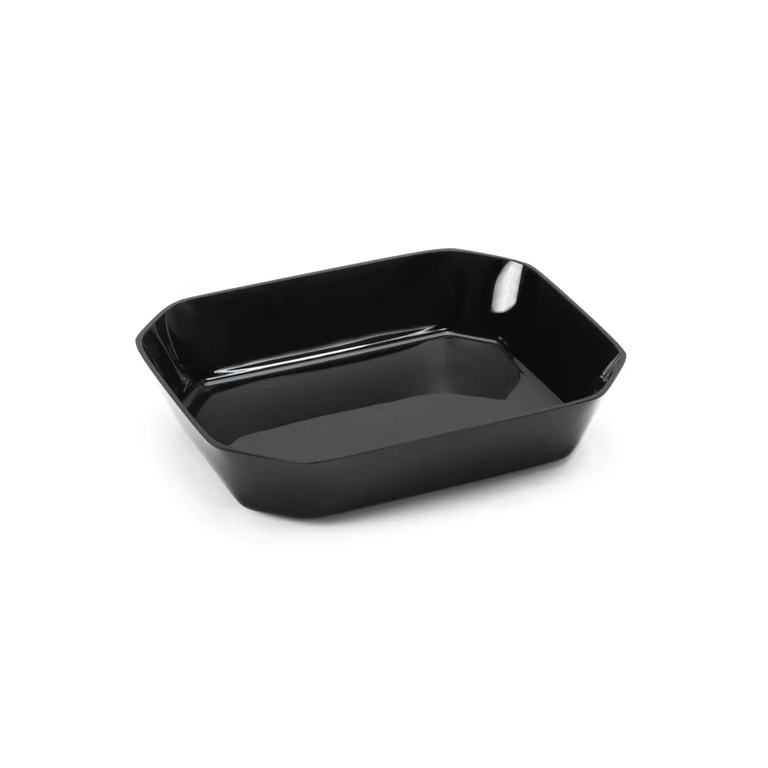 Steelite DFBCC10810 - 2 Qt Rectangular Acrylic Plastic Bowl, Black, 10" W x 8" D x 2" H - 6/Case