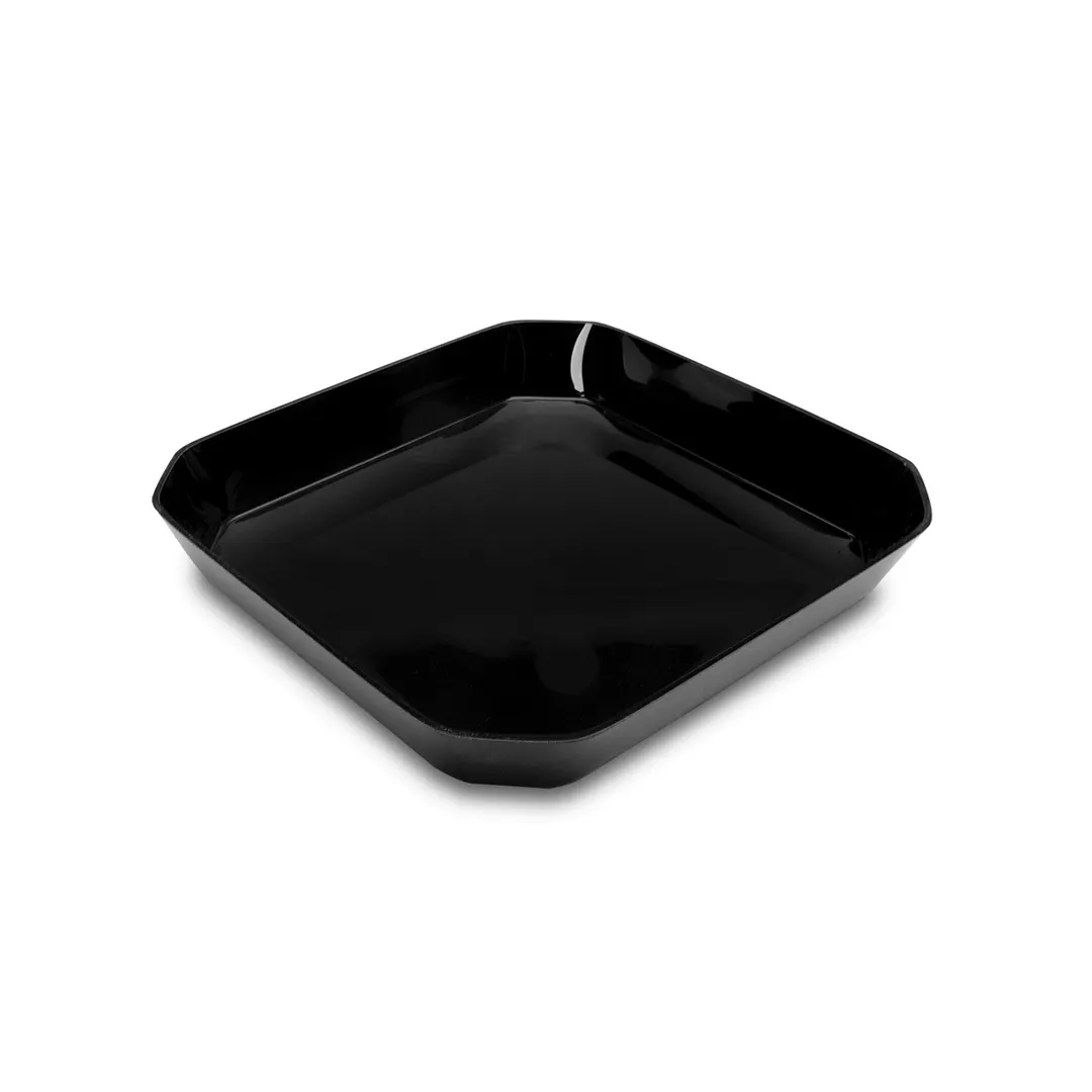 Steelite DFBCC121010 - 3.25 Qt Rectangular Acrylic Bowl, Black, 12" W x 10" D x 2" H - 6/Case