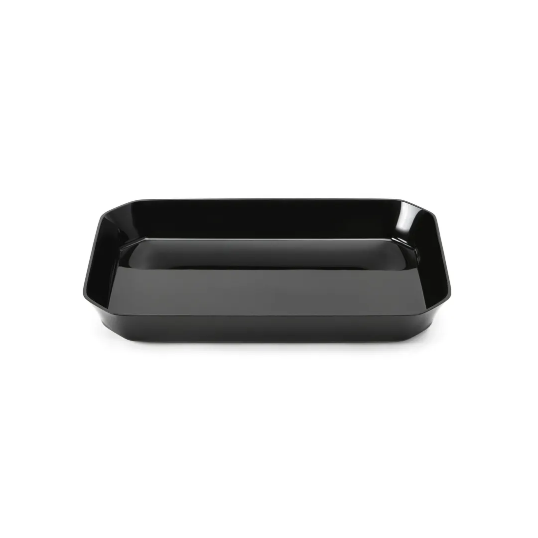 Steelite DFBCC151010 Rectangular Black Acrylic Bowl, 3‑Quart 3‑3/4 qt 15" W x 10" D x 2" H - 6/Case