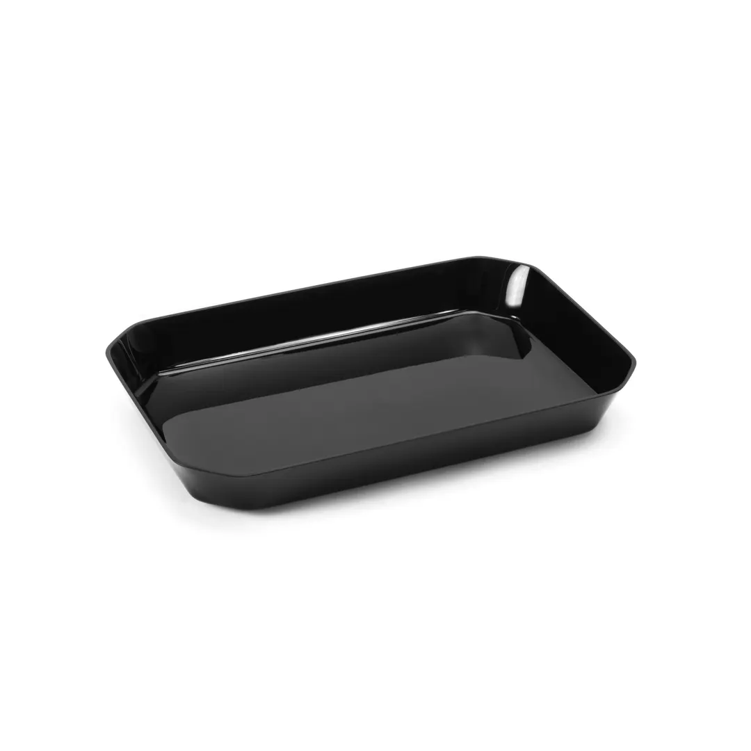 Steelite DFBCC151010 Rectangular Black Acrylic Bowl, 3‑Quart 3‑3/4 qt 15" W x 10" D x 2" H - 6/Case