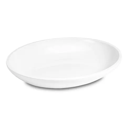 Steelite DFBOV13112ME020 - 2.75 Qt Oval Melamine Bowl, 13" W x 11" D x 2.25" H, Metro White, 5/Case