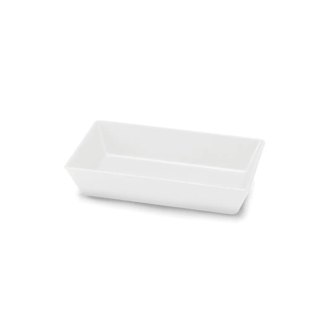 Steelite DFBRC106LT020 - 1.5 Qt Rectangular Melamine Bowl, 10" x 6" x 2", White, - 5/Case