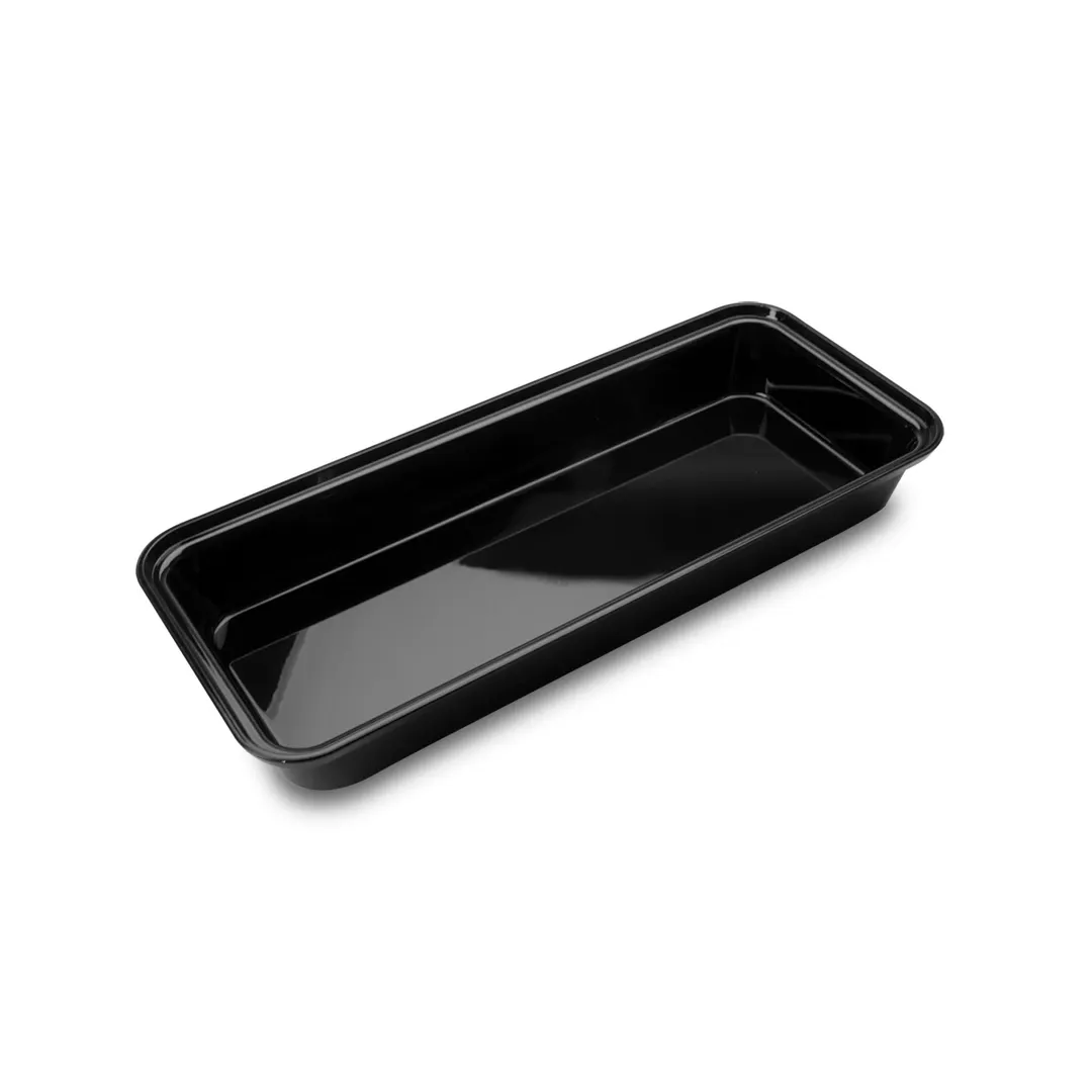 Steelite DFBRC15610 Market Tray, 2.5 Qt, 15" x 6½" x 2" Rectangular Acrylic, Black - 6/Case