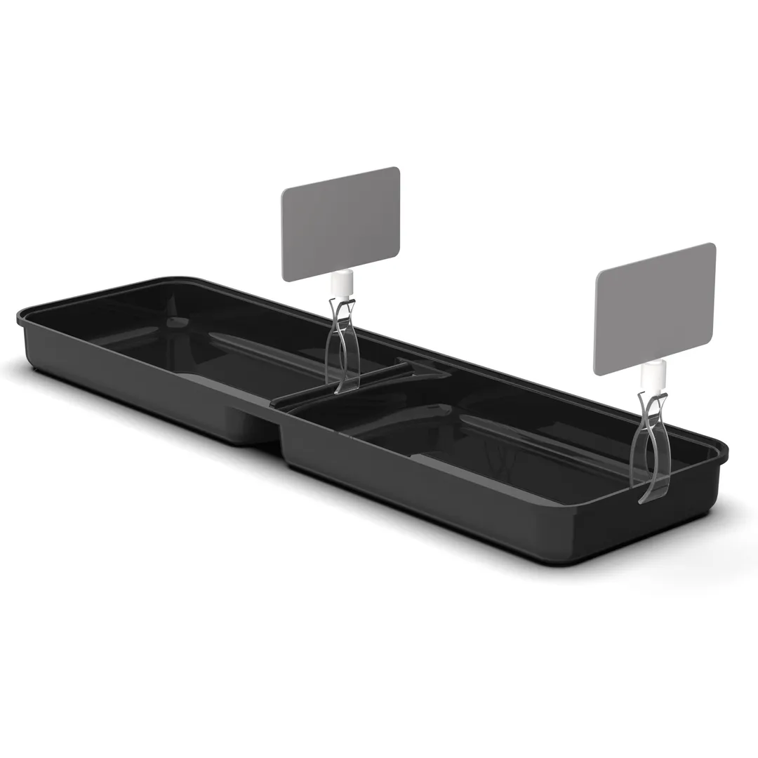 Steelite DFBRC278D117S Market Tray, 26.75" x 8" x 2" Rectangular Black ABS Plastic Acrylic - 6/Case