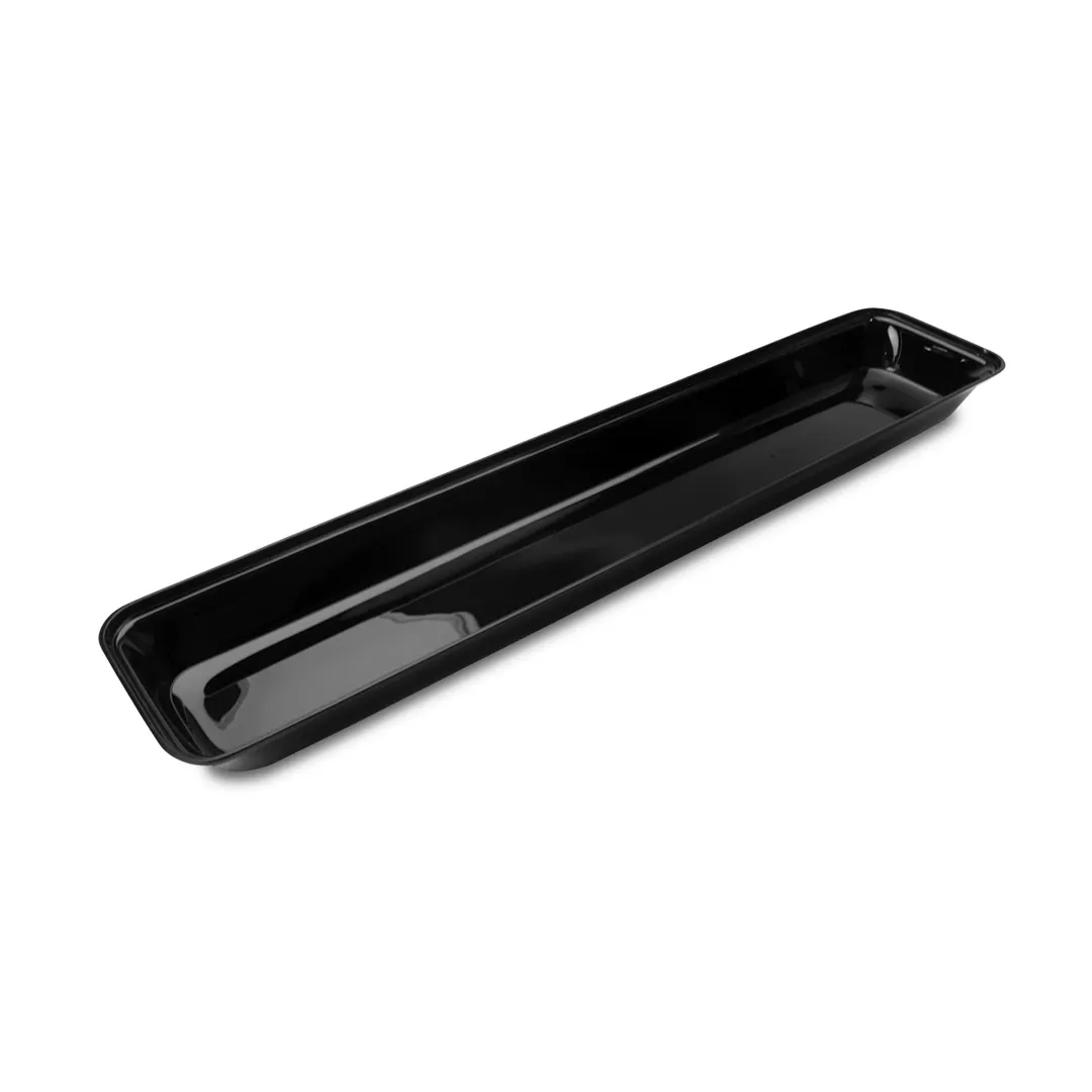 Steelite DFBRC30610 Market Tray, 1.25-Gal Rectangular Acrylic, Black, 30" W x 6.5" D x 2" H - 6/Case