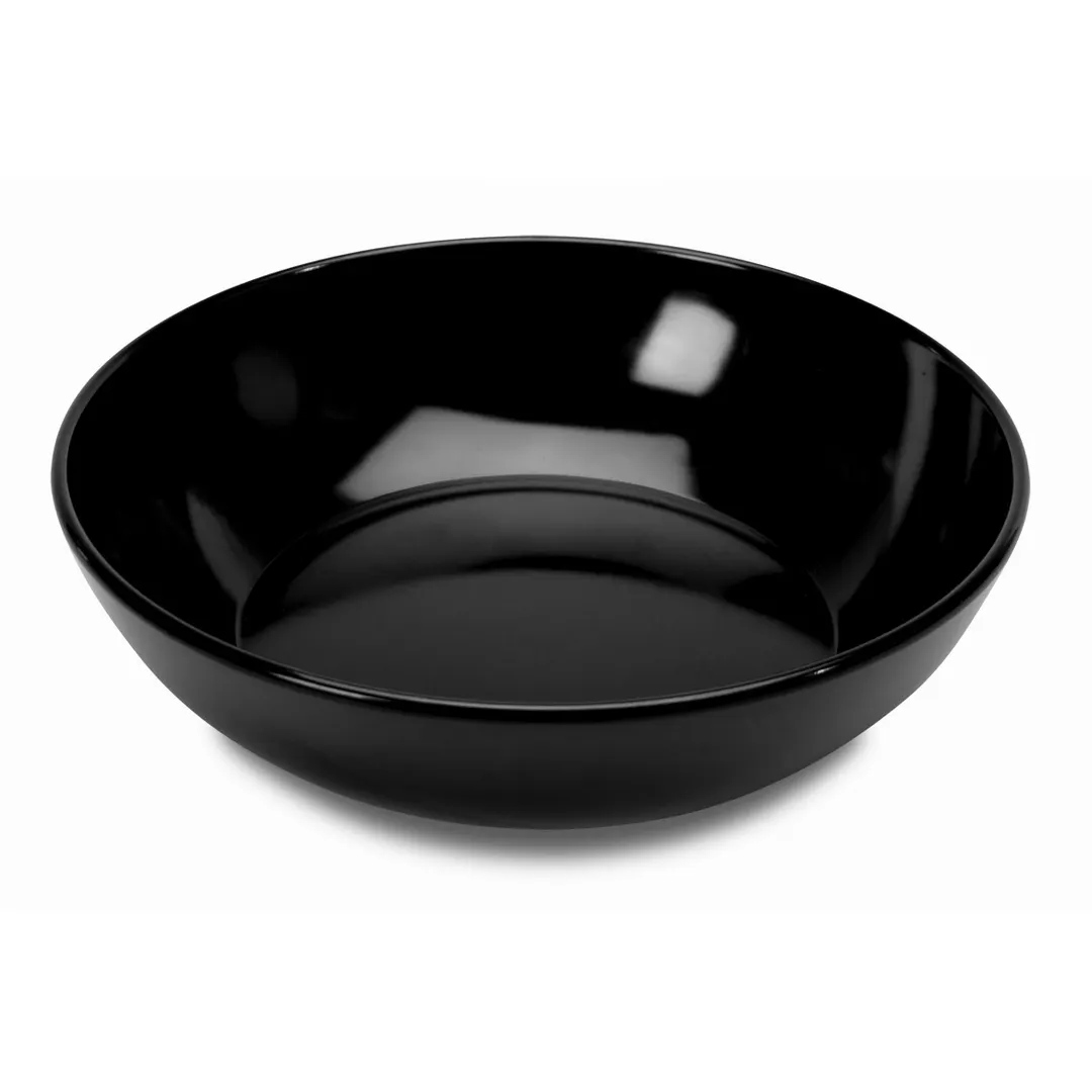 Steelite DFBRD12AS010 - 3.5 Qt Round Melamine Bowl, 11.5" Dia x 3.25" H, Pacific Rim Black, 5/Case