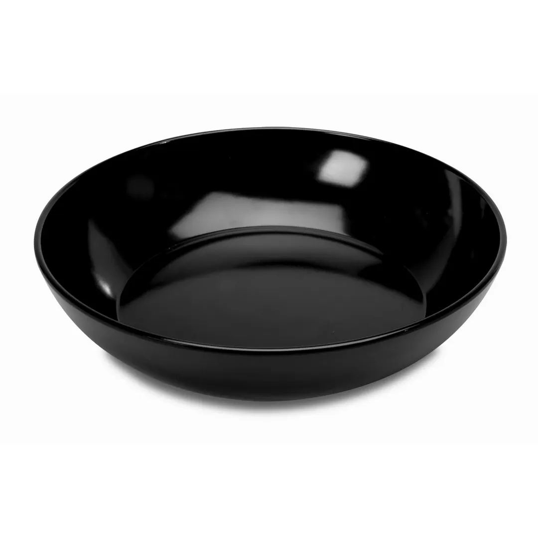 Steelite DFBRD13AS010 - 13" Diameter x 3-1/4" High Round Melamine Bowl, Black, Approx 1 Quart Capacity - 5/Case
