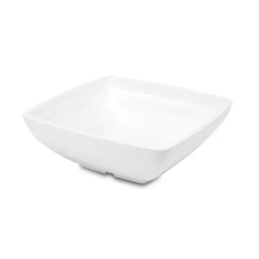 Steelite DFBSQ10ME020 - Square 10" x 10" x 3-1/4" Melamine Bowl, 3.25 Qt White Finish - 5/Case