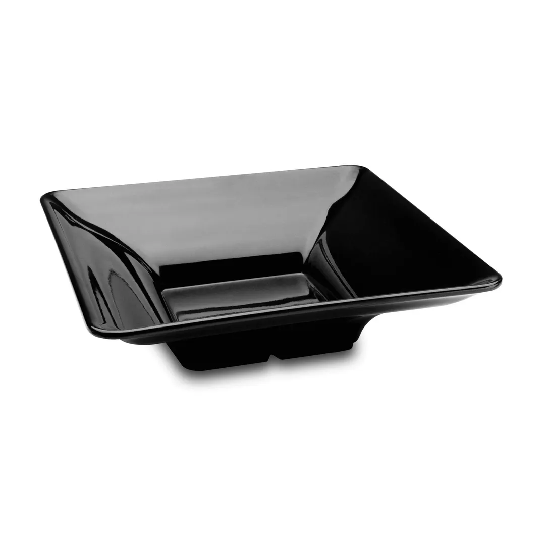 Steelite DFBSQ123AS010 Square 3 Qt Melamine Bowl, 12" x 12" x 3-1/4", Pacific Rim Black Finish - 5/Case