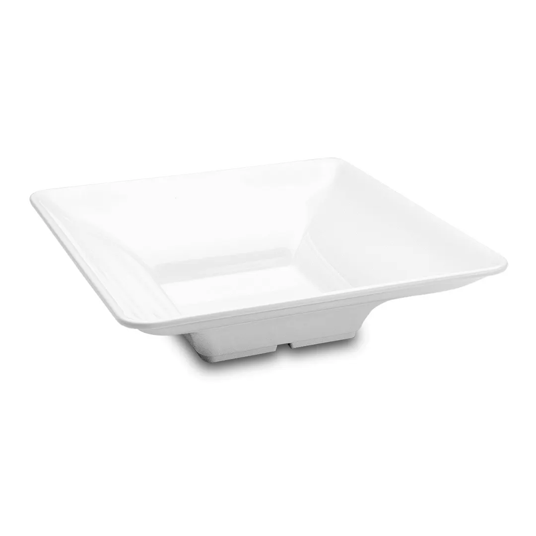 Steelite DFBSQ123AS020 Square Melamine Bowl, 3 Qt (96-127 oz), 12" x 12" x 3-1/4" White - 5/Case