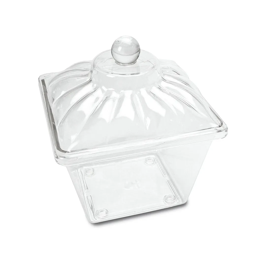 Steelite DFJAR1G00 Plastic Storage Jar 1‑Gal Clear Square Acrylic 7½"W x 7½"D x 6"H Jar Base - 6/Case