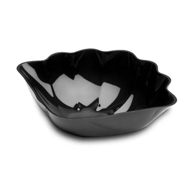 Steelite DFSHL101310 Clam Shell Dish, 13"W x 10"D x 4"H Black Acrylic Plastic Serving Bowl - 6/Case