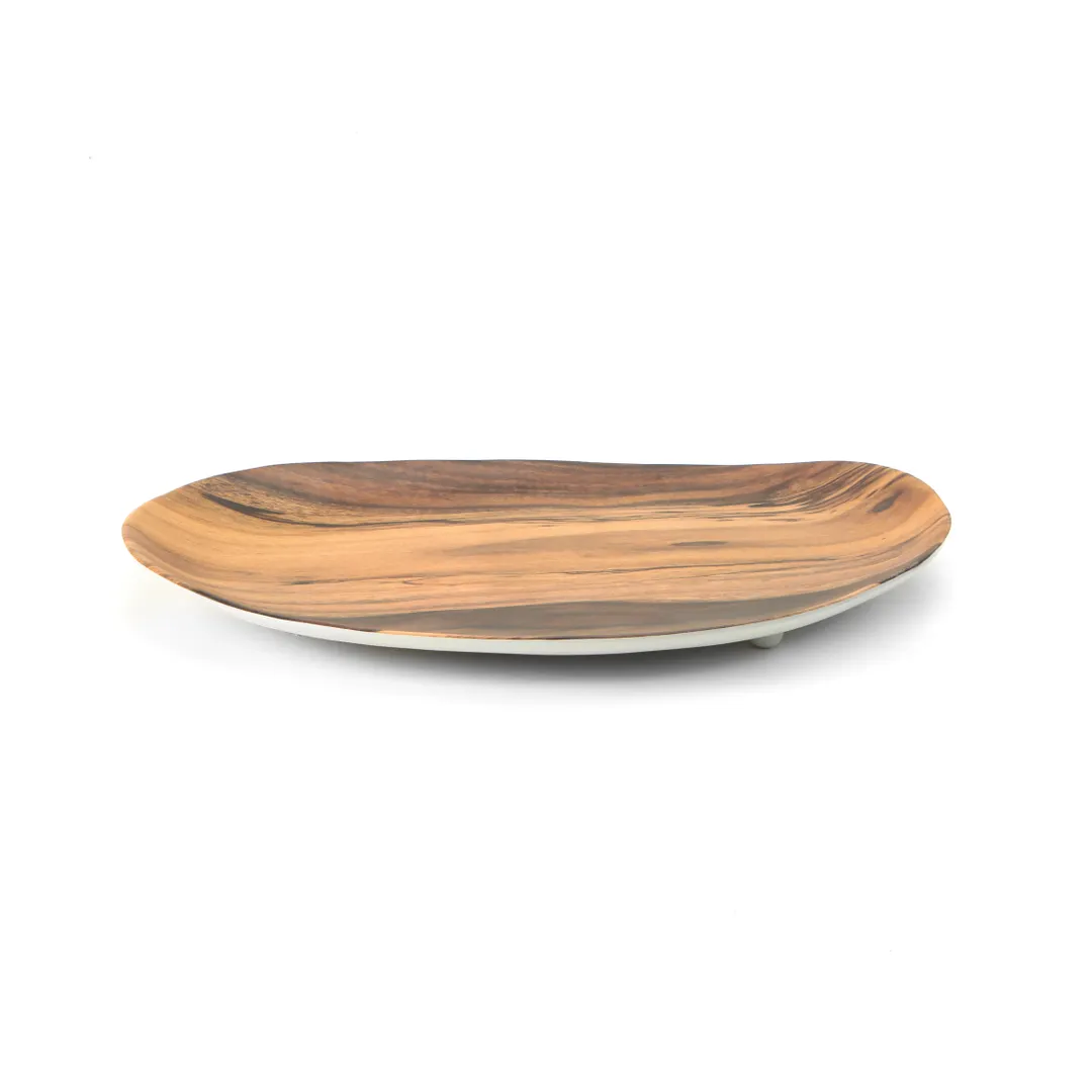 Steelite DFTOV1612AC Oval Bakery Display Tray, 16" W x 12" D x 1.75" H, Tan Melamine, 3/Case