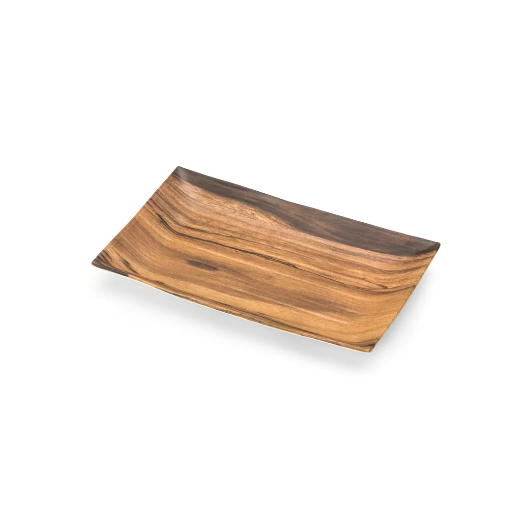 Steelite DFTRC106AC Rectangular Bakery Tray, 6" W x 1-1/8" H, Tan Melamine, 4"-10" Length - 6/Case
