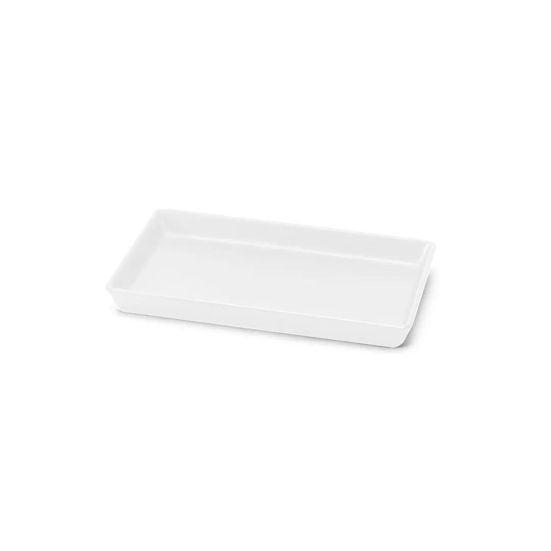 Steelite DFTRC106LT020 - Rectangular Bakery Tray, 10" W x 6" D x 1" H, Melamine White - 10/Case