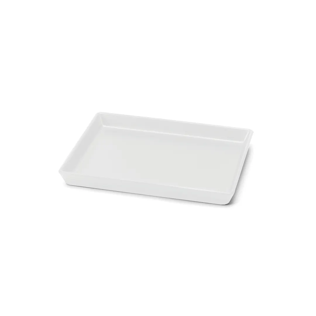 Steelite DFTRC108LT020 - White Linen Rectangular Melamine Tray, 10" W x 8" D x 1" H, 10/Case