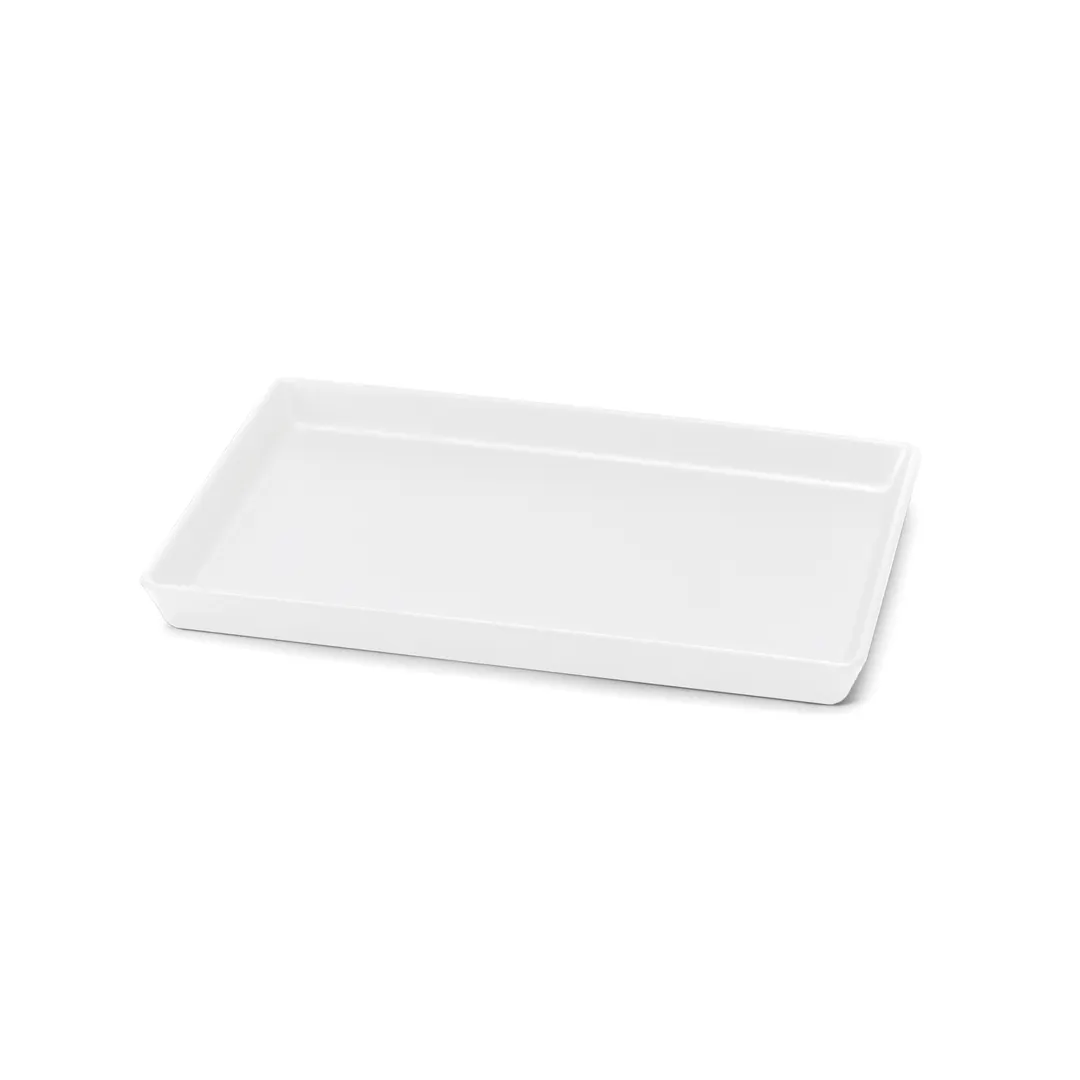 Steelite DFTRC128LT020 - Bakery Food Display Tray, 12" x 8" x 1" Rectangular Melamine White - 10/Case