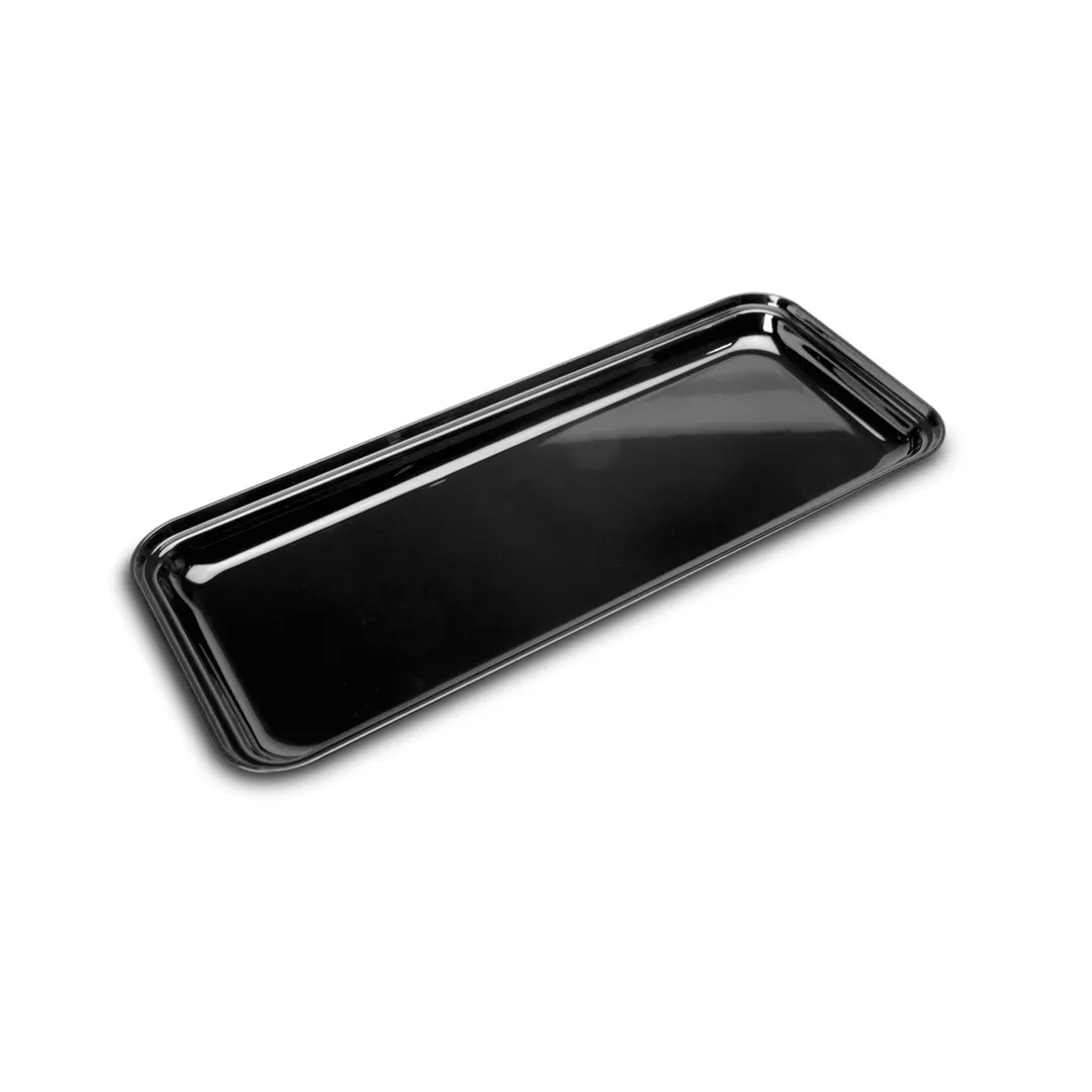 Steelite DFTRC15610 Rectangular Bakery Display Tray, 15" W x 6.5" D x 1" H, Black Melamine - 6/Case