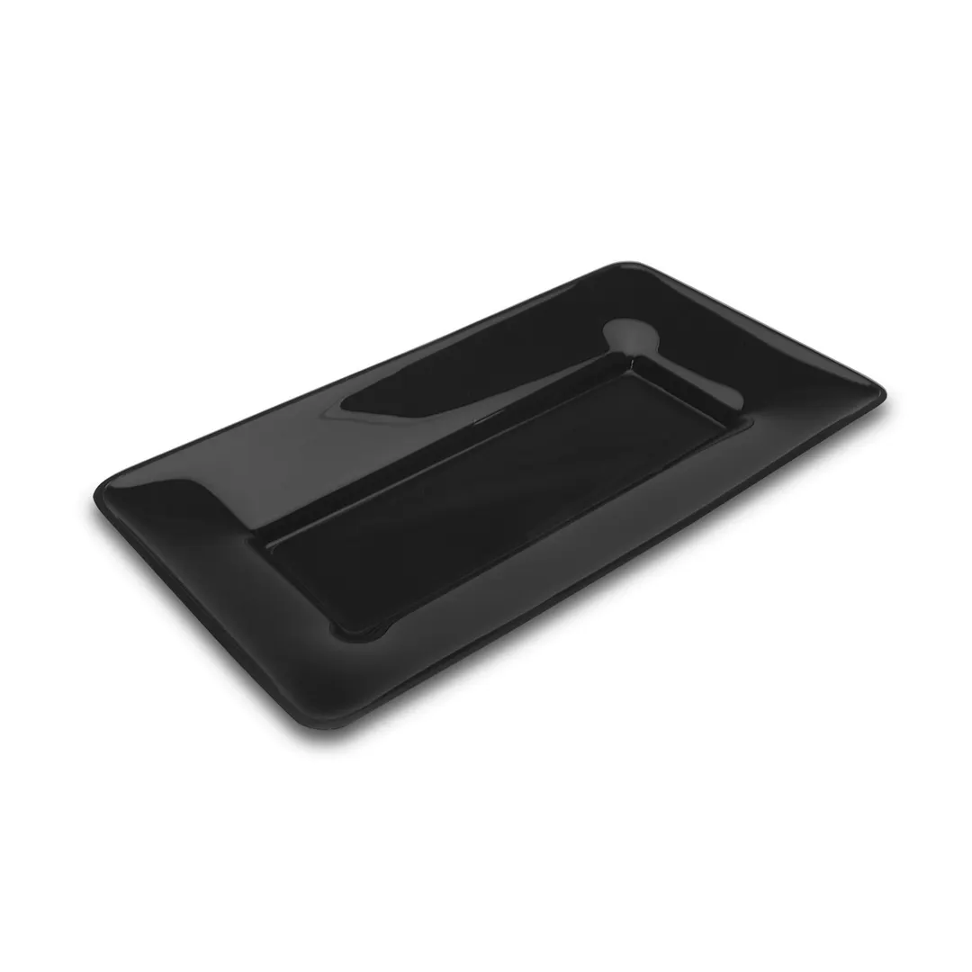 Steelite DFTRC158AS010 Bakery Tray, Rectangular Black Melamine, 15" L x 8" W x 1.5" H - 10/Case