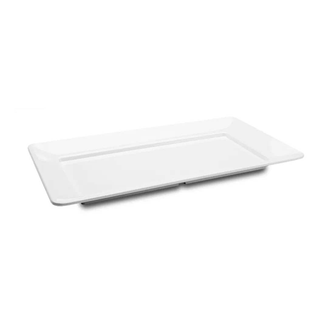 Steelite DFTRC2112AS020 Bakery Display Tray, 21" x 12" x 1.5" Rectangular Melamine White - 5/Case