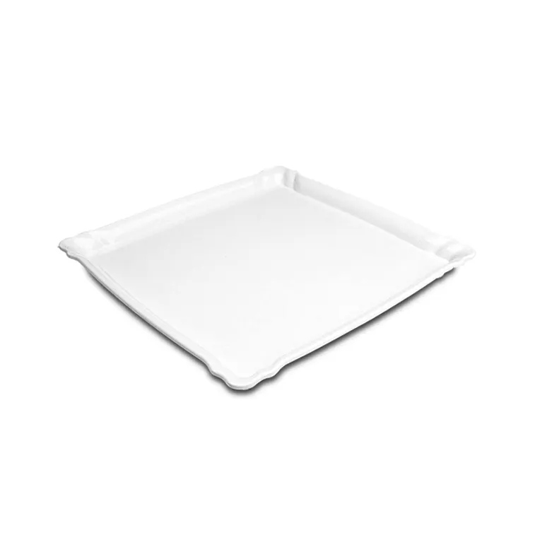 Steelite DFTSQ11CF020 Square Tray, 11" W x 11" D x 1-1/4" H, Café White Melamine, Delfin - 10/Case