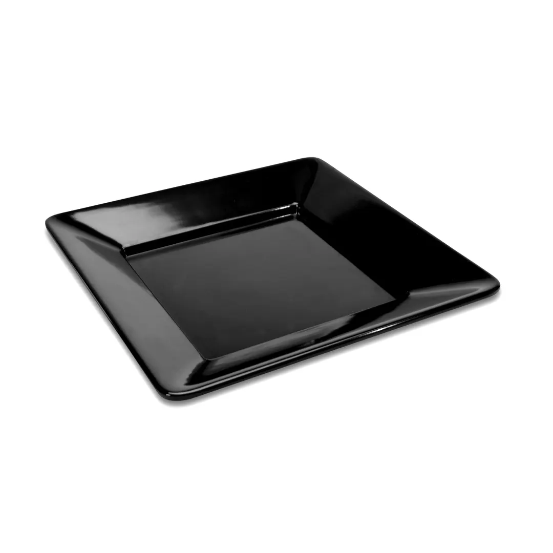 Steelite DFTSQ12AS010 12" x 12" x 1.5" Square Display Tray, Black Melamine - 10/Case
