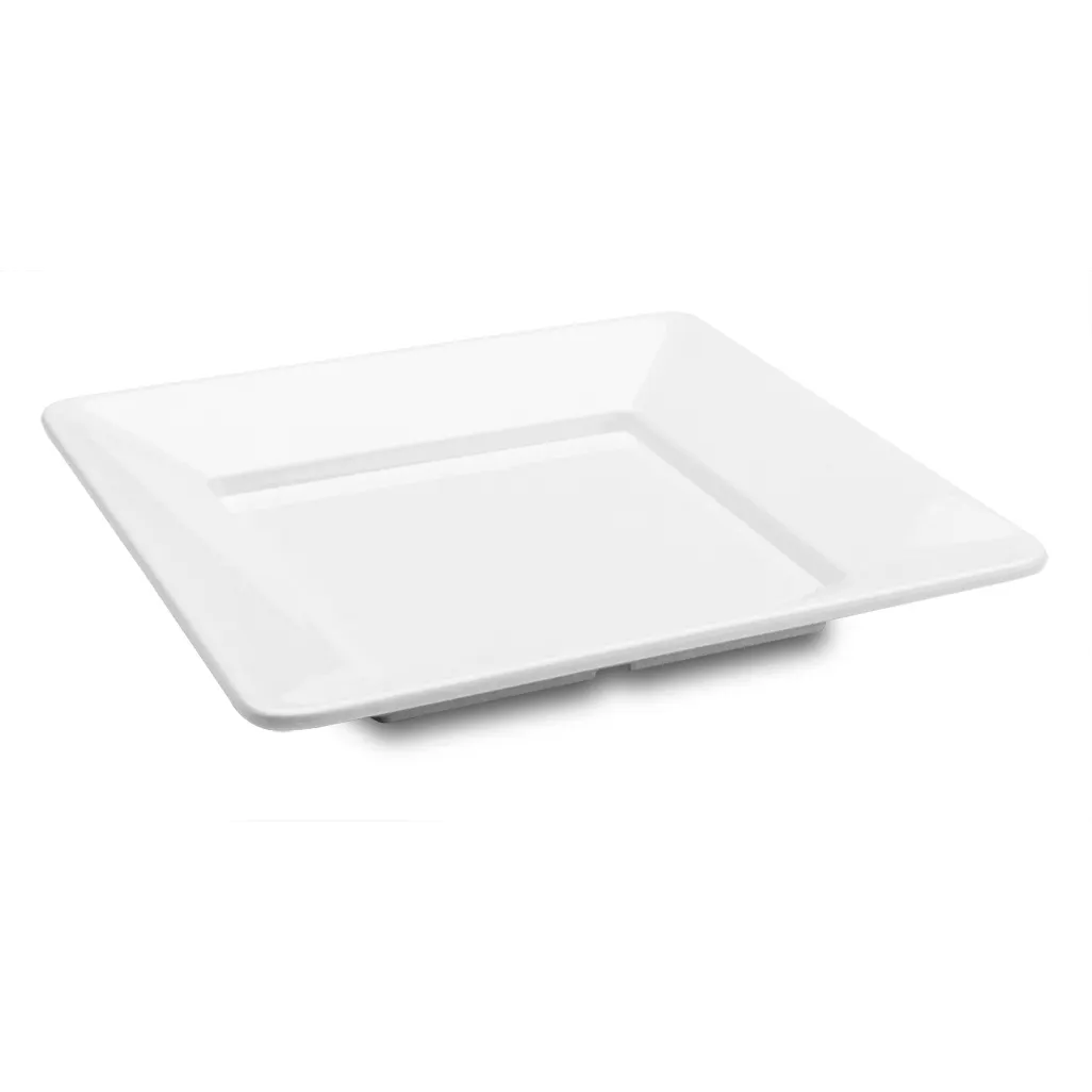 Steelite DFTSQ12AS020 Square Bakery Food Display Tray, 12" x 12" x 1.5" White Melamine - 10/Case