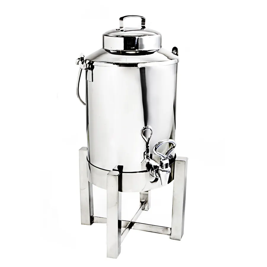 Steelite DW055MLKSS Milk Dispenser - 5.5qt, 11" W x 11" D x 20" H, 18/10 Steel, Single Valve
