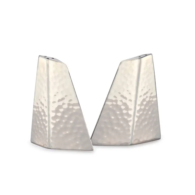 Steelite DW6012MSETSS Salt & Pepper Set, 18/10 Stainless Steel DW Haber Tear‑Drop Hammered, 6/Case