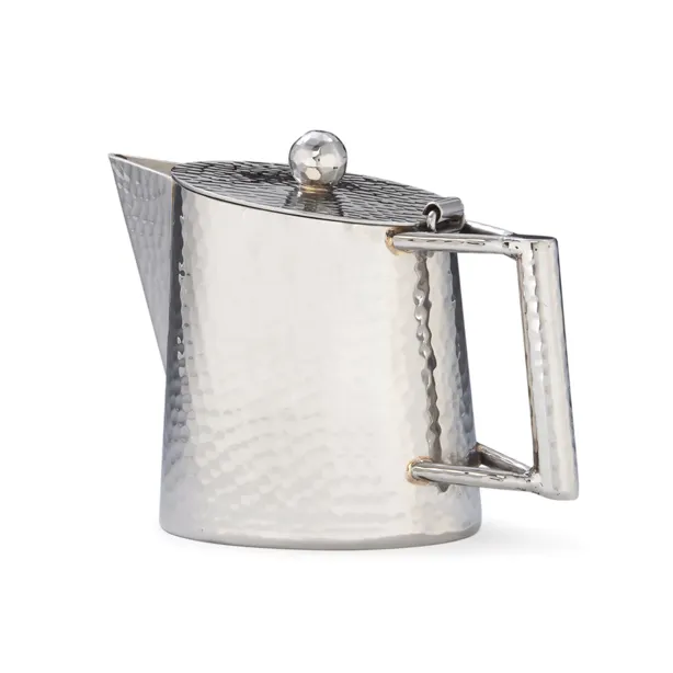 Steelite DW6116MSS Teapot, 16 oz, 6.25"W x 4.5"D x 4.75"H, 18/10 Stainless Steel, Hammered Finish