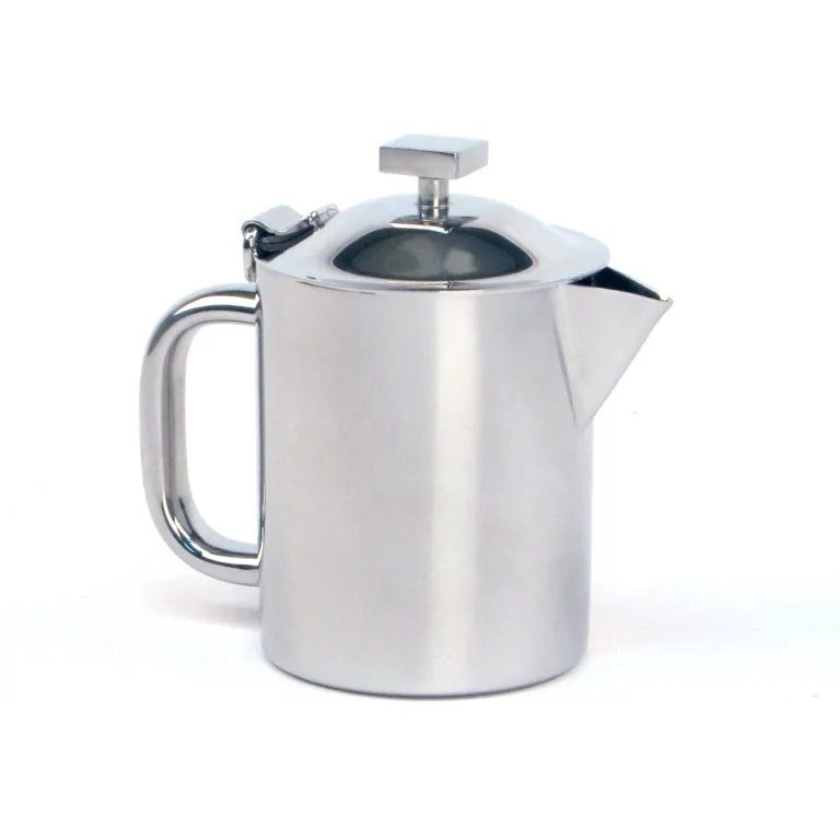 Steelite DW7114QSS - 14-Oz Tower Coffee Pot with Lid, 18/10 Stainless Steel, 8-17 Oz, Haber Finish