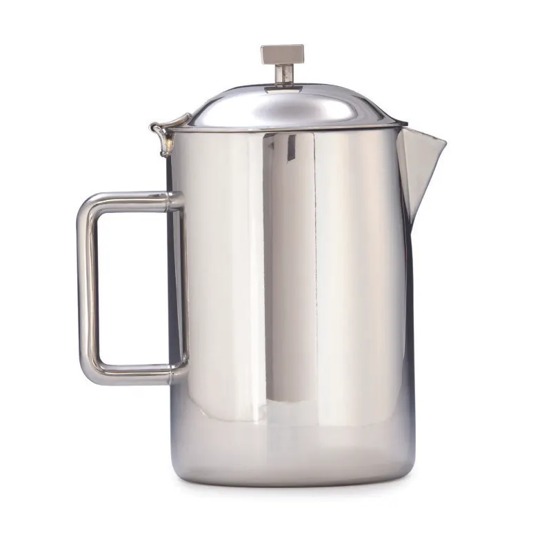 Steelite DW7134TQSS Coffee Pot, Lid, 30 oz, 6.0" W x 4.0" D x 7.5" H, 18/10 Steel Haber Design