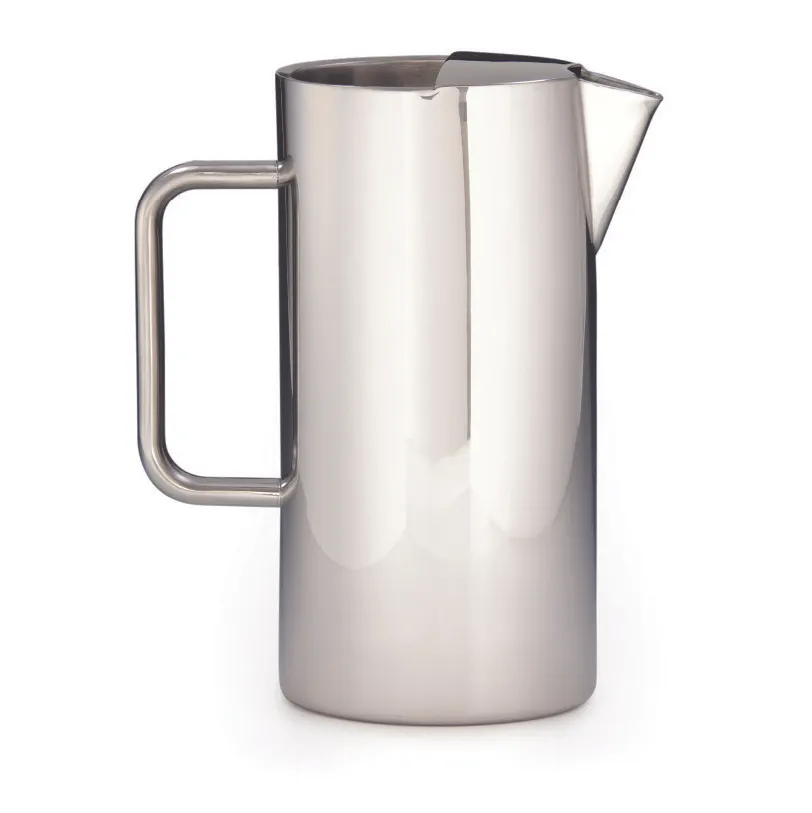 Steelite DW7555TQSS Water Pitcher, 1.5 Qt (32‑63 oz), 7½" W x 4½" D x 8½" H, 18/10 Steel Ice Guard